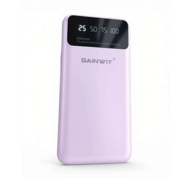 Classic Large Screen GAINWIT 20000mAh Power Bank with Flashlight Purple
