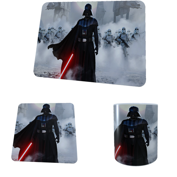 Star Wars Darth Vader &amp; Storm Troopers Coffee Mug, Coaster, Mouse Pad Combo