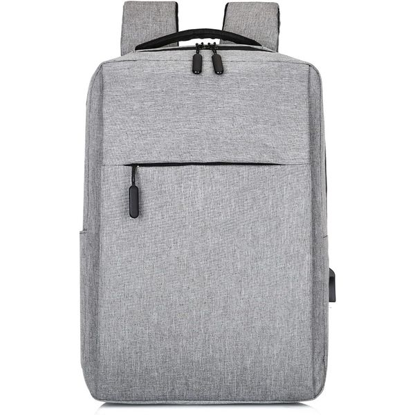Large Capacity Business Backpack USB Charging Laptop Bag - Gray