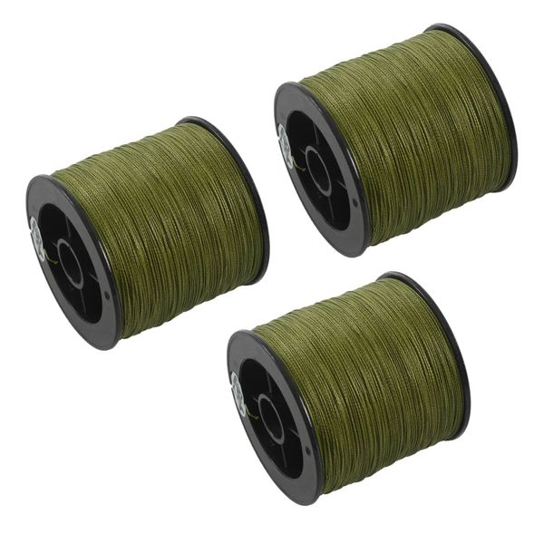 3pcs 500 M 30 LB 0 26mm Fishing Line Strength PE Braided 4 Strands Green
