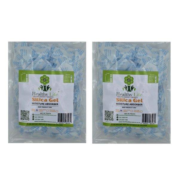 Healthy Life Desiccant Silica Gel - Food Grade - 2g Sachets- 100 x 2 Packs