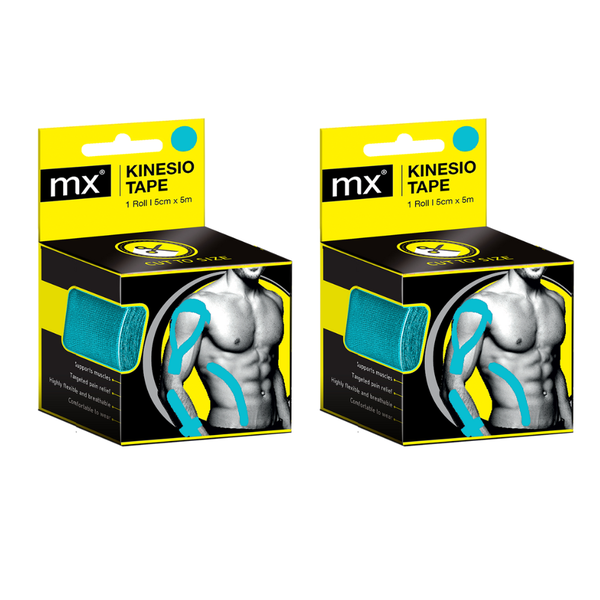 Kinesio Tape - MX Light Blue Aqua 5cm x 5m - 2 Packs