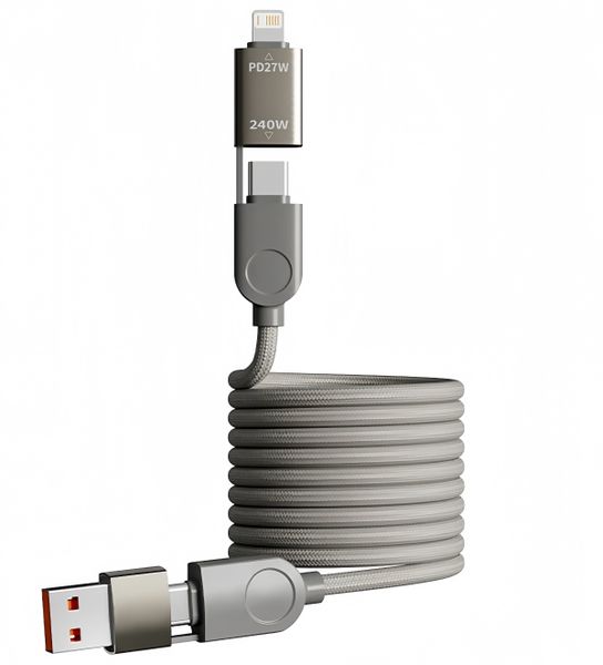 240W 4-in-1 Magnetic Braided Fast Charging Compatible with iPhone16,Huawei