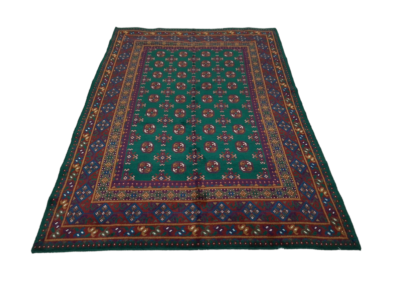 Handmade Coloured Afghan Carpet - 237x166cm