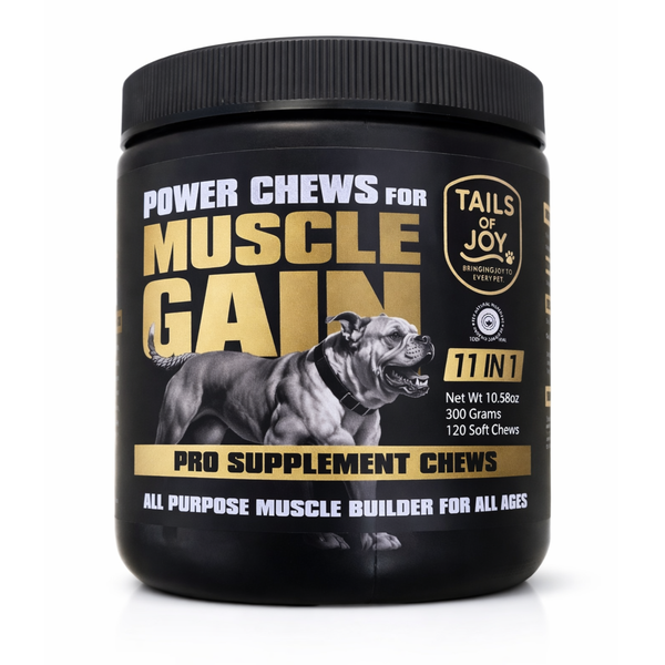 Pro Supplement Dog Power Chews For Muscle Builder Gain - 11 In 1 soft chews