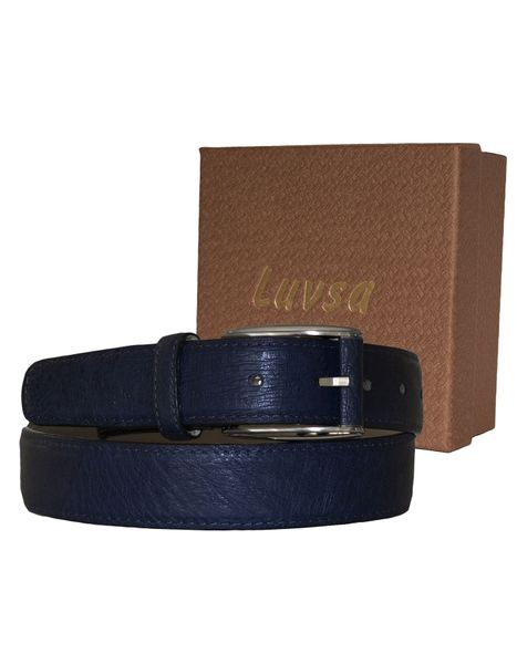 Luvsa OST001S Exotic Genuine Leather Ostrich Shin Belt with Box