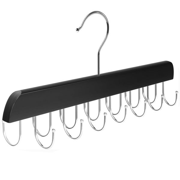 Wooden Belt Hanger For Closet For Max 42 Belts Organizers &amp; Storage- Black