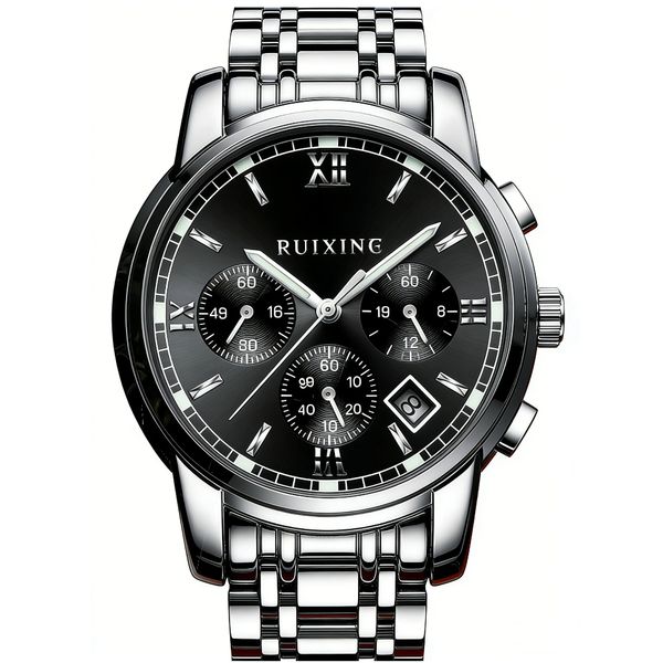 RUIXINE Men'S Watch With Stainless Steel Strap Durable Comfortable To Wear
