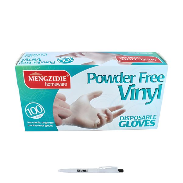 Quality 100 Pieces XL Powder Free Disposable Vinyl Gloves With ReVibe Pen