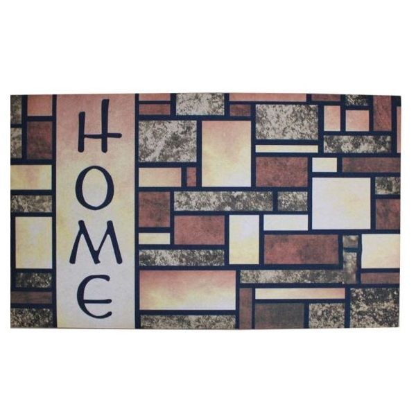 Brown Rubber Rectangular Home Non-Slip Mat