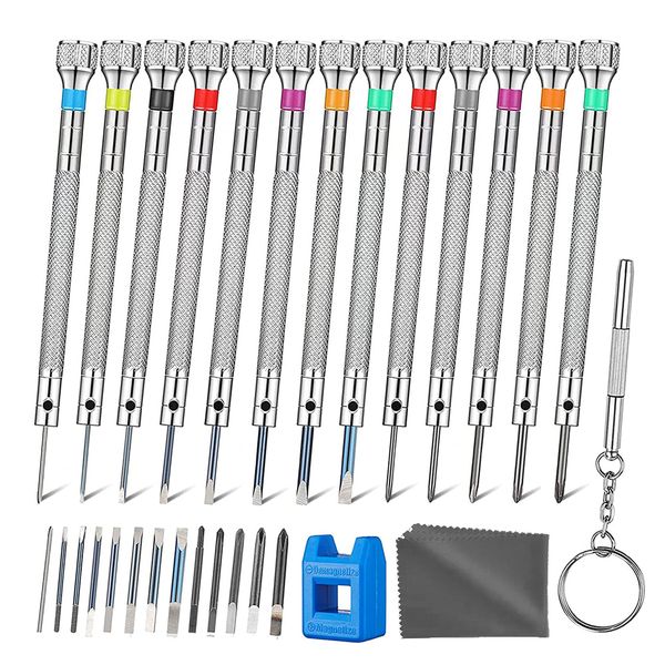Professional 29-in-1 Watch Screwdriver Repair Kit with Replace Blades