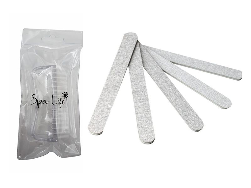Nail File Zebra/White Straight 220/2205 5Pack &amp; Spa Life Nail Brush