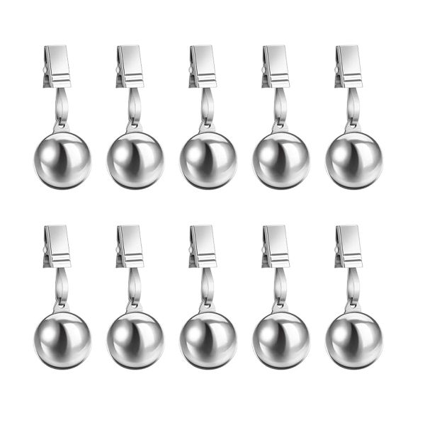 Tablecloth Weights Metal Picnic Table Cloth Clips Added Weights - 10 Piece