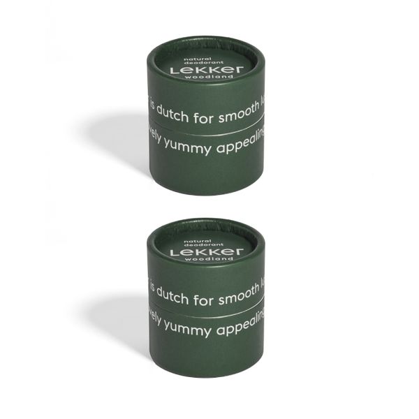 The Lekker Company - Natural Deodorant - Deo Cream - Woodland - Pack Of 2