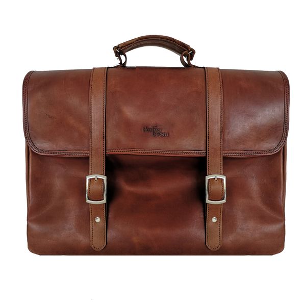 Genuine Leather Laptop Bag - Buckled look 11 - 14