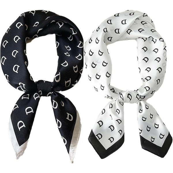 2 Pieces Mulberry Silk 70x70cm Square Scarf - Elegant, Headscarf Women