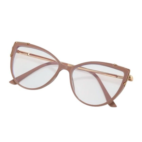 Anti-Blue Light Cat Eye Glasses with Sleek Modern Frame - Dusty Pink