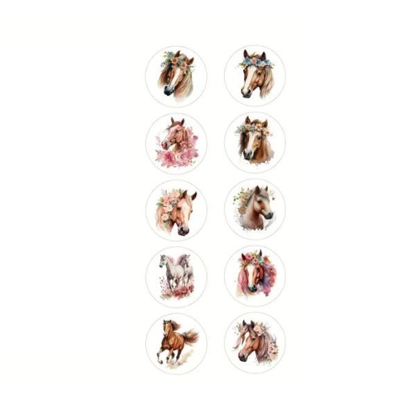 Beautiful Floral Horses Journaling Stickers Mini Roll of 50