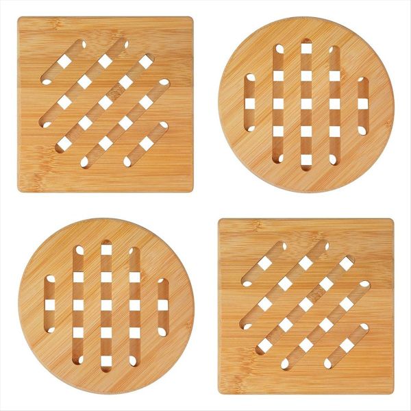 Bamboo Pot Coasters Heat-Resistant Bamboo Place Mats