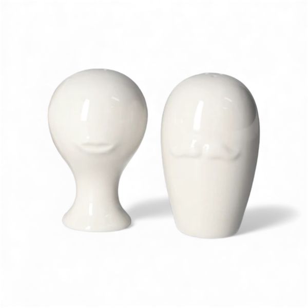 Premium White Ceramic Mr &amp; Mrs Salt and Pepper Shaker Set of 2