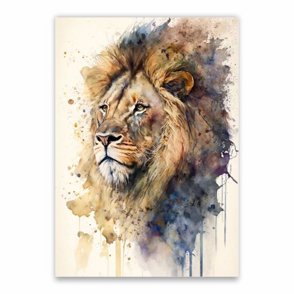 Lion Painting Poster - A1