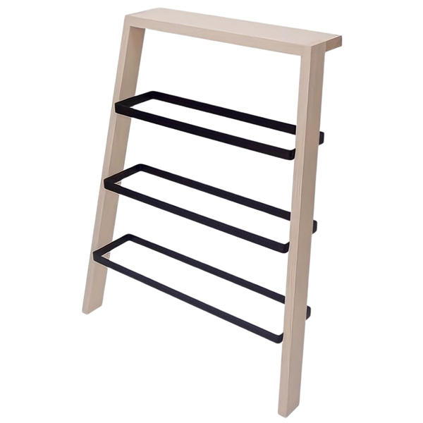 Tafoola Pine wood Metal 3 Shelf Shoe Rack