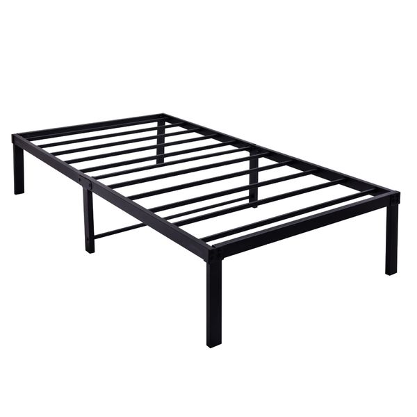 Single Metal Bed Frame Turdy Steel Slat Support Bedroom Use