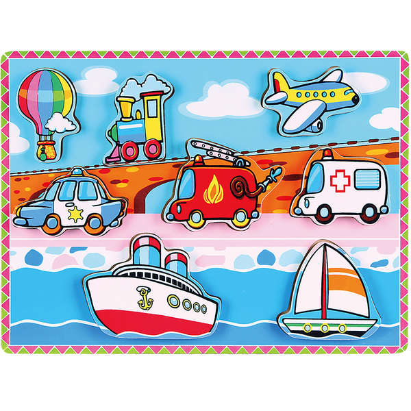 VIGA Extra Thick Wooden Chunky Puzzle Vehicles