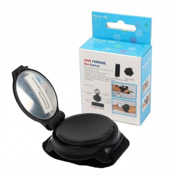 360 Rotatable Bicycle Wrist Mirror with Wide-Angle View