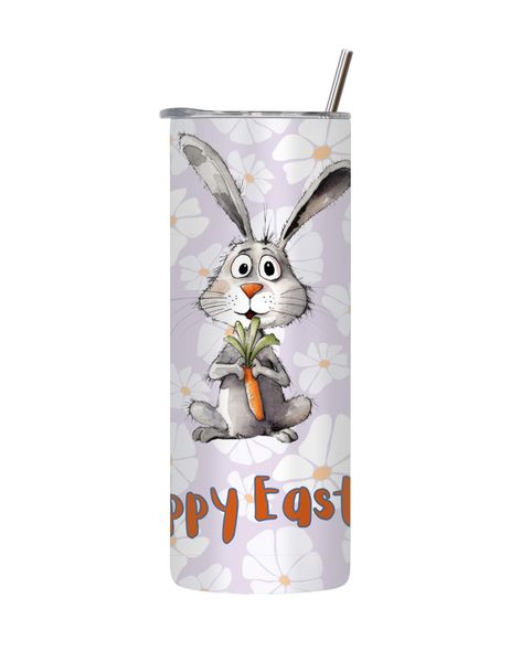 Carrot Bunny 20 Oz Straight Skinny Tumbler Trendy Easter Graphic Present082