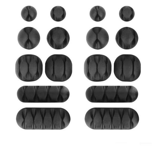 16pcs Reusable Multi-Purpose Cable Organizer Clips Cable Ties Kit