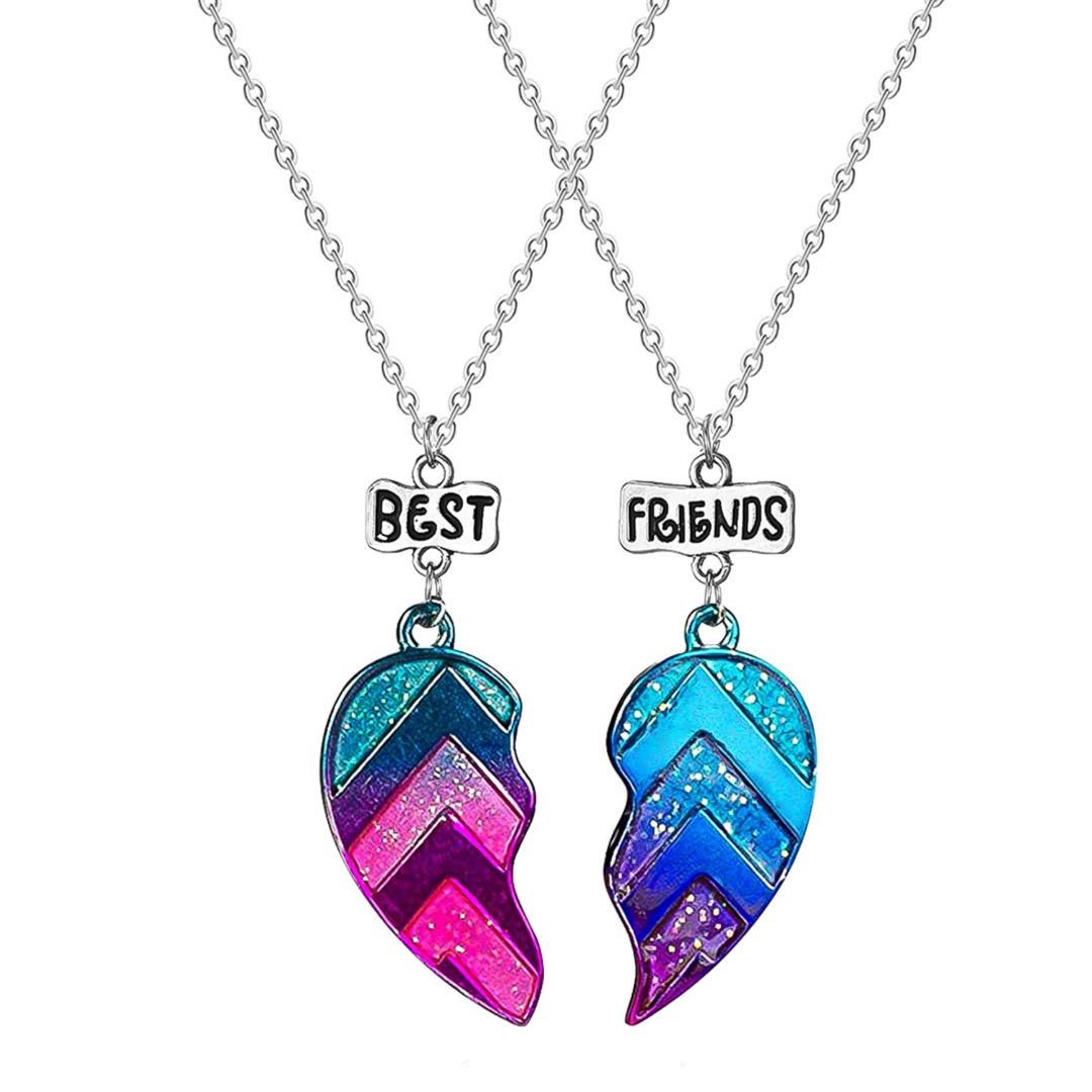 Best Friends Forever Split Heart Friendship Necklace - Set of 2 | Shop ...