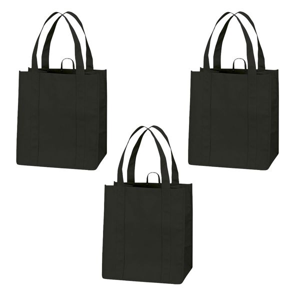 Eco Friendly Foldable, Washable &amp; Reusable Shopper Bag - Black - 3 Pack