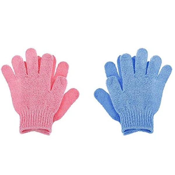 Shower &amp; Bath Gloves - Blue/Pink - 2 Pairs