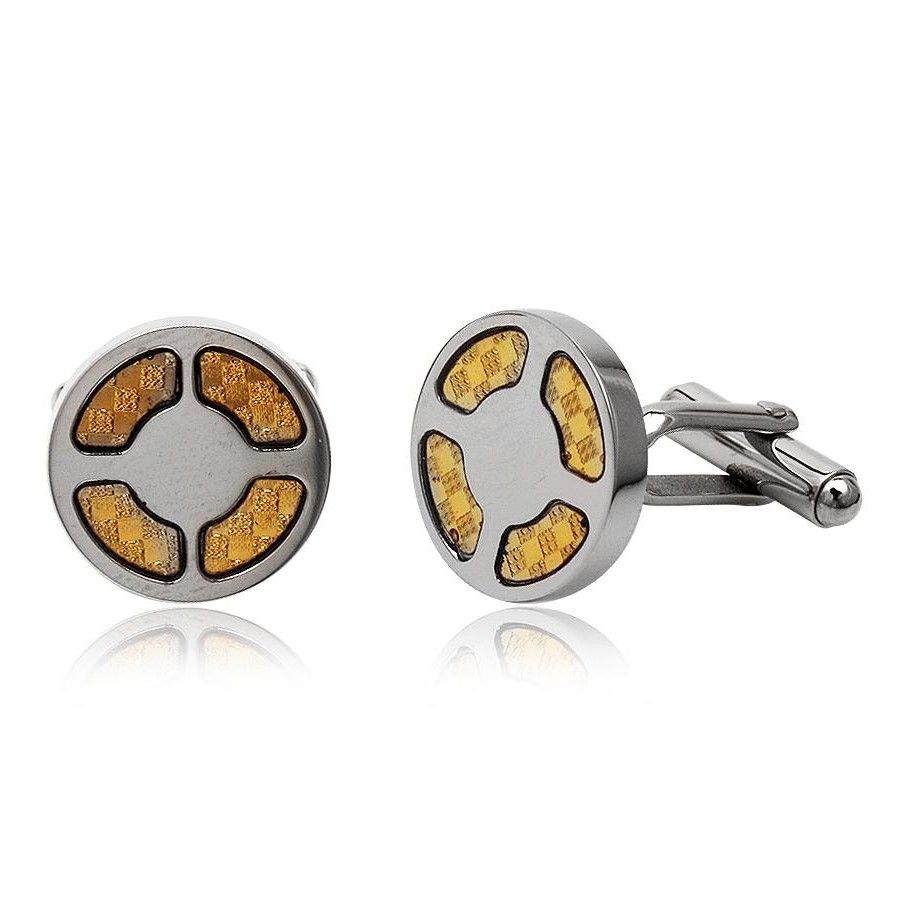 Stainless Steel and Gold Plated Patterned cufflinks | Buy Online in ...