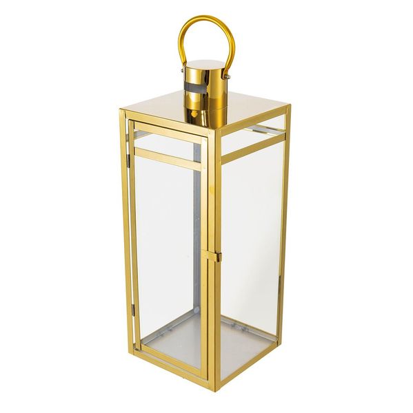 Decorative Glass Lantern for Candles - Gold