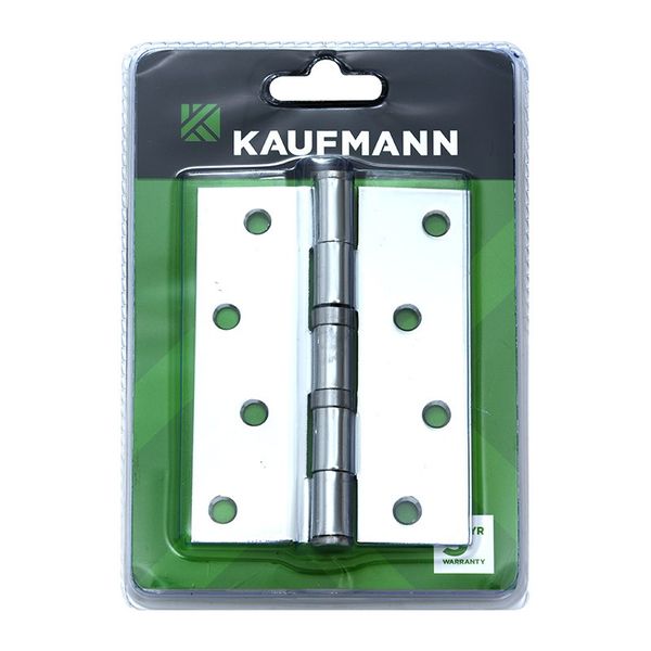 Bulk Pack x 4 Kaufmann Butt Hinge Ball Bearing 100mm - Chrome Plated(Pair)