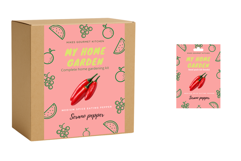 Chilli Grow Kit Complete - Serrano Pepper + Seed pack