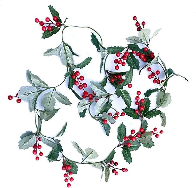 Red Fruit Rattan Garland for Christmas 200cm .