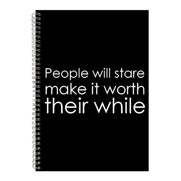 Worth While A4 Notebook Spiral and Lined Motivational Graphic Notepad 147