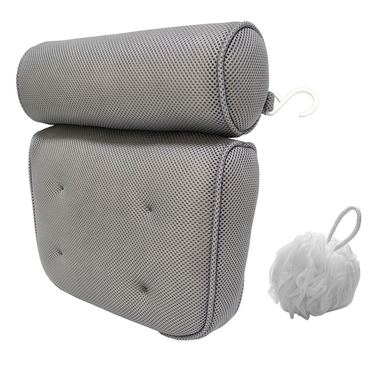 Quick-dry Bathtub Pillow Head Support Suction Cups with Bath Ball