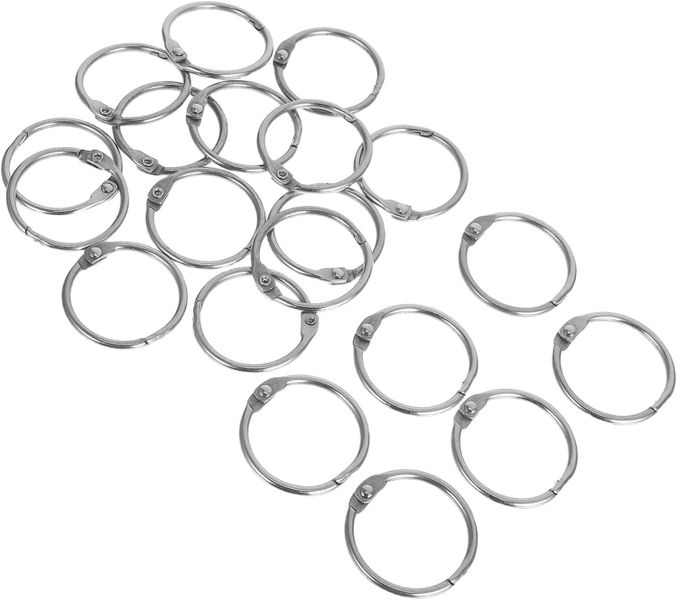 20pcs Metal Book Binder Rings 2.5x25.4mm Openable Loose Leaf Planner