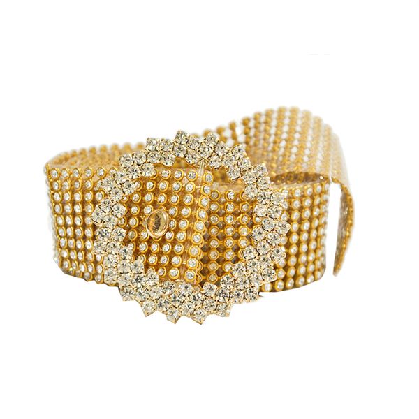 Bright Shiny Women Chain Diamond Rhinestone Crystal Belt