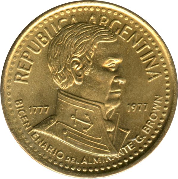 1977 Argentina 5 Pesos Admiral G. Brown