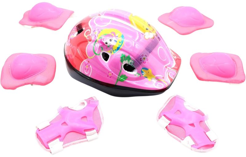 Kids Cartoon Print Cycling Protective Gear Set - 7 Piece
