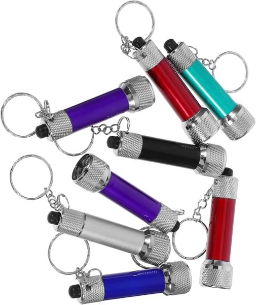 8 Mini Keyring Torch Ultra Bright LED Flashlights Aluminum Alloy