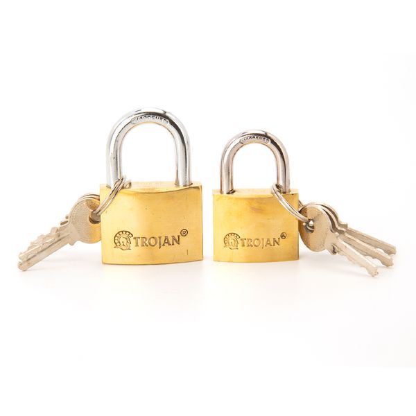 Trojan Padlock Twin Pack - Brass 30/40mm