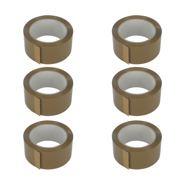 Value Tree 50M x 48MM Buff Packaging Tape ( 6 Pack)