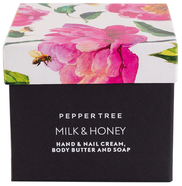 Pepper Tree Milk &amp; Honey Body Butter / Hand Cream &amp; Soap Bar Gift Set