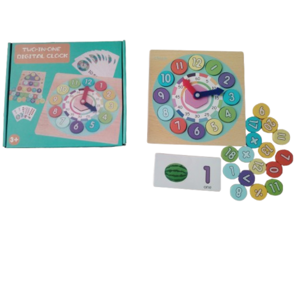 Two-In-One-Digital-Clock Wooden Puzzle